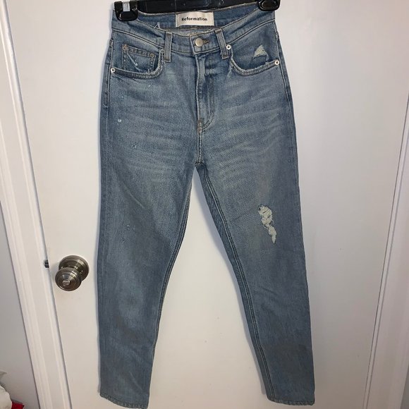Reformation Light Wash High-Rise Straight Jeans - Picture 2 of 2